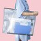 Large Clear Mesh Vinyl Bag with Handle and Zipper/Waterproof Art Storage Bag for Artworks, Charts and Teaching Material Multipurpose -19 x 25 Inch